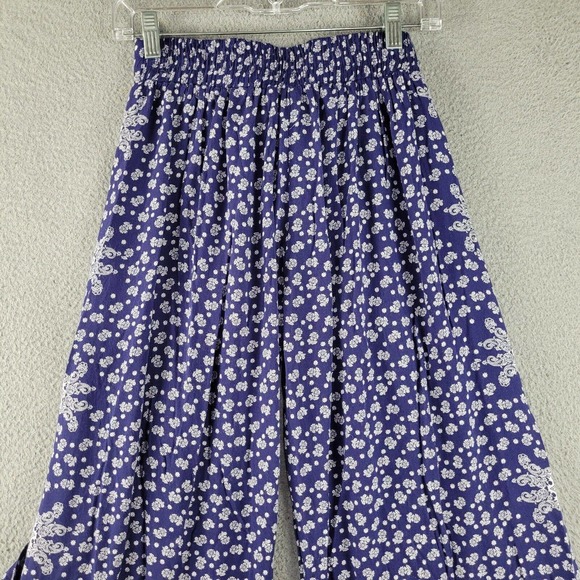 Japna Blue and White Patterned Wide-Leg Pants - Picture 8 of 12